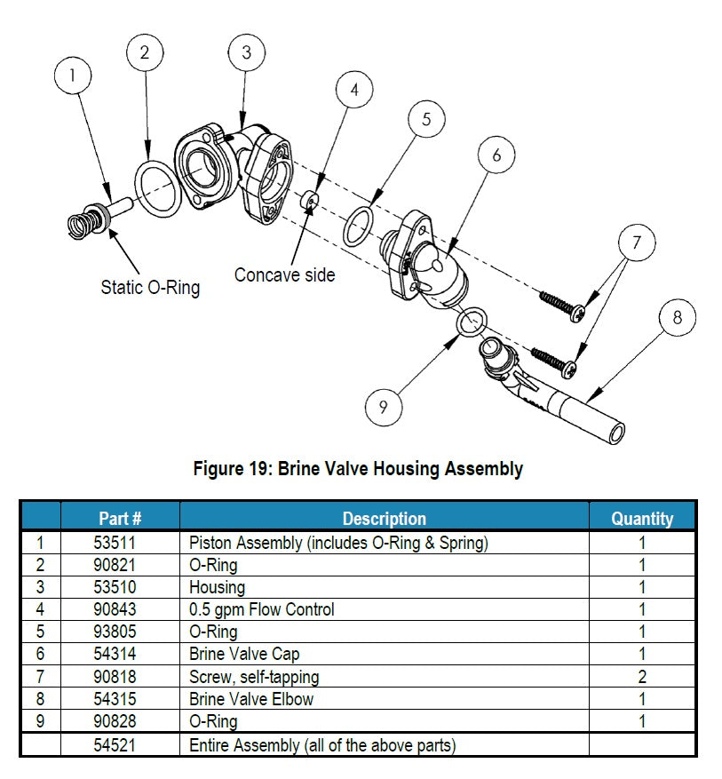 54521 Brine Valve Assembly (100241120)